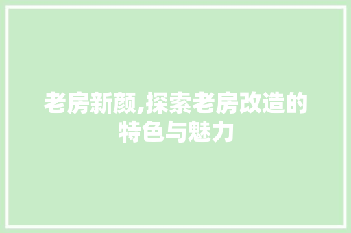 老房新颜,探索老房改造的特色与魅力