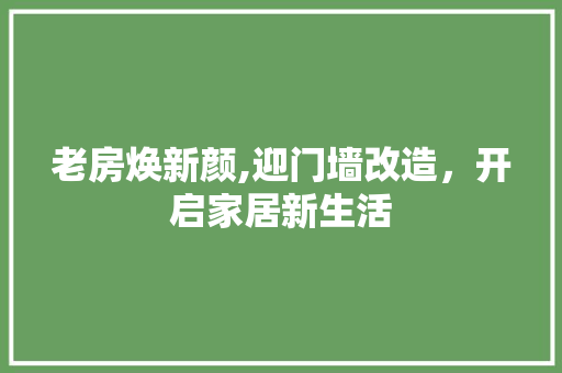老房焕新颜,迎门墙改造，开启家居新生活 地面装修