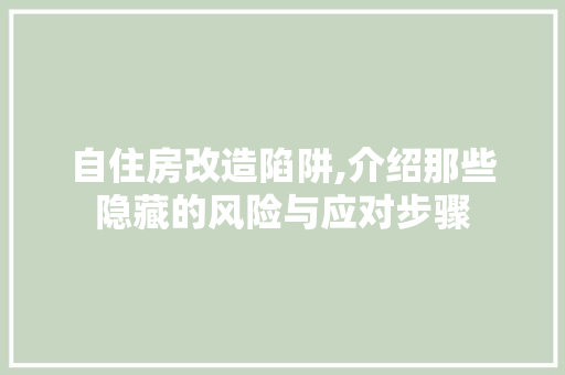 自住房改造陷阱,介绍那些隐藏的风险与应对步骤