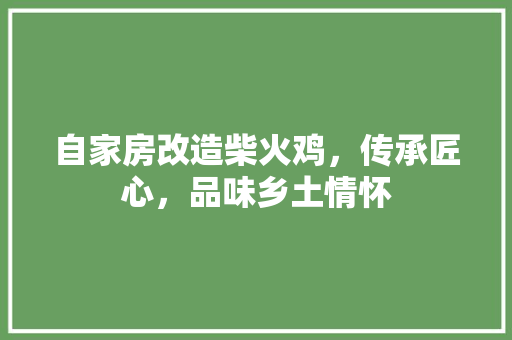 自家房改造柴火鸡，传承匠心，品味乡土情怀 景观设计