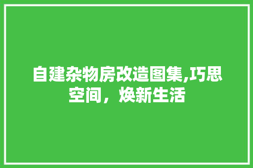 自建杂物房改造图集,巧思空间，焕新生活