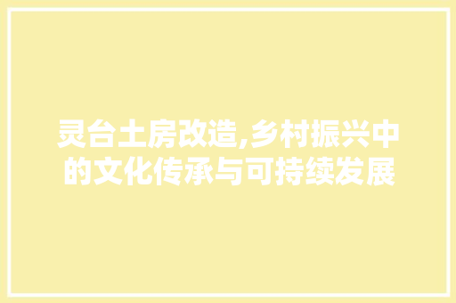 灵台土房改造,乡村振兴中的文化传承与可持续发展 地面装修