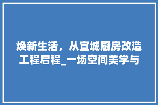 焕新生活，从宣城厨房改造工程启程_一场空间美学与生活品质的提升之旅
