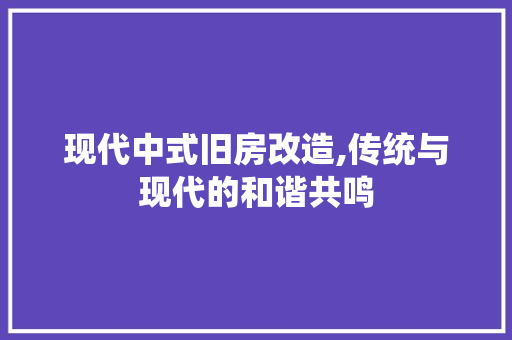 现代中式旧房改造,传统与现代的和谐共鸣 景观设计