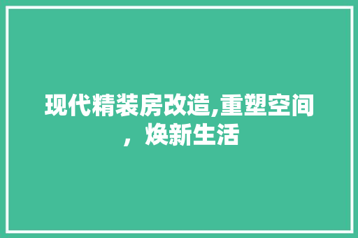 现代精装房改造,重塑空间，焕新生活 门窗装修