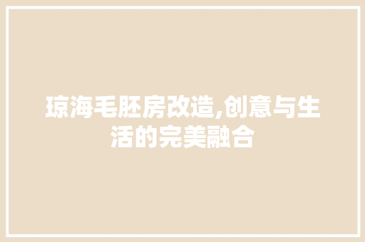 琼海毛胚房改造,创意与生活的完美融合 隔断设计