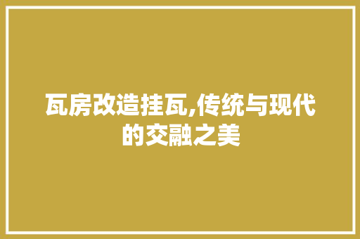 瓦房改造挂瓦,传统与现代的交融之美