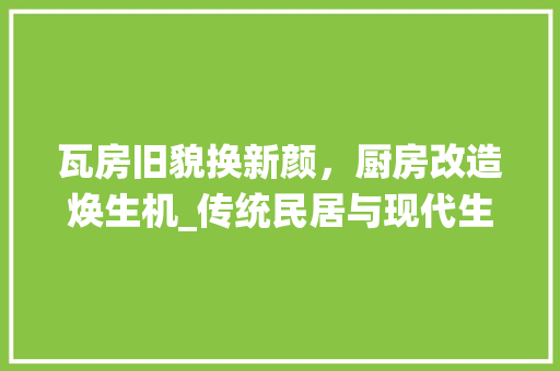 瓦房旧貌换新颜,厨房改造焕生机_传统民居与现代生活的和谐融合 装修攻略 瓦房旧貌换新颜,厨房改造焕生机_传统民居与现代生活的和谐融合 装修攻略