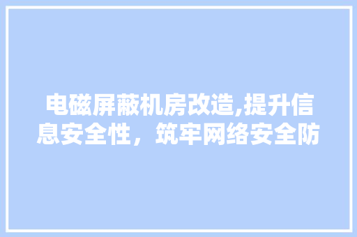 电磁屏蔽机房改造,提升信息安全性，筑牢网络安全防线