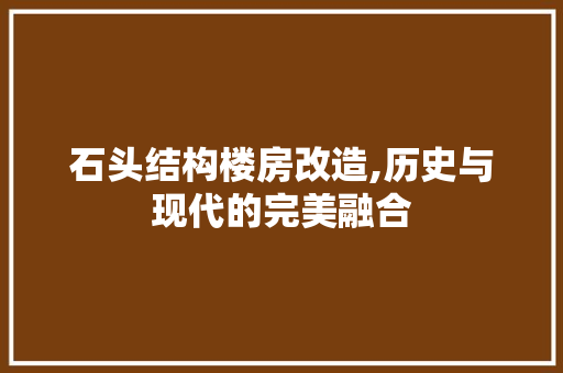 石头结构楼房改造,历史与现代的完美融合
