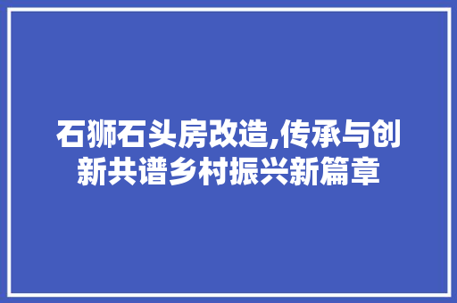 石狮石头房改造,传承与创新共谱乡村振兴新篇章