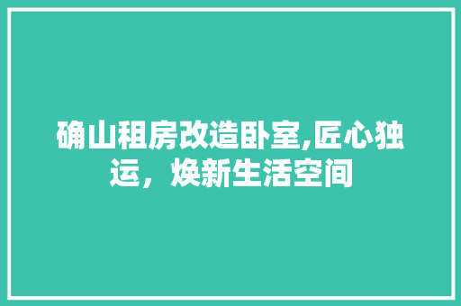 确山租房改造卧室,匠心独运，焕新生活空间