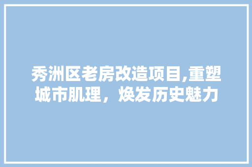 秀洲区老房改造项目,重塑城市肌理，焕发历史魅力 建筑设计