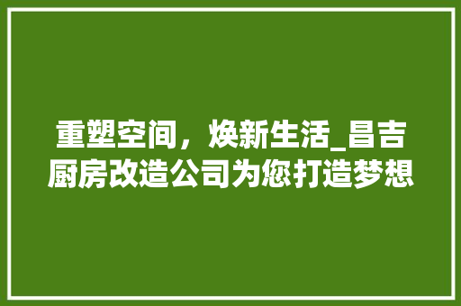 重塑空间,焕新生活_昌吉厨房改造公司为您打造梦想厨房 建筑设计 重塑空间,焕新生活_昌吉厨房改造公司为您打造梦想厨房 建筑设计