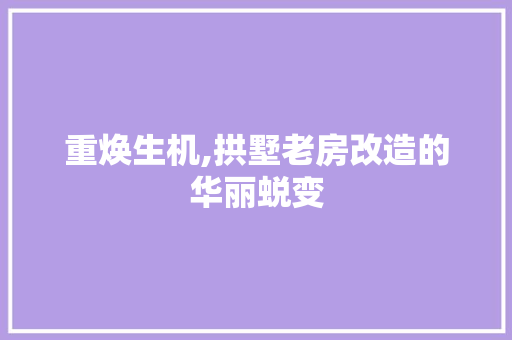 重焕生机,拱墅老房改造的华丽蜕变