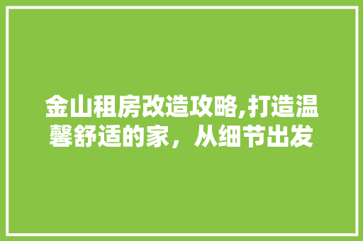 金山租房改造攻略,打造温馨舒适的家，从细节出发 门窗装修