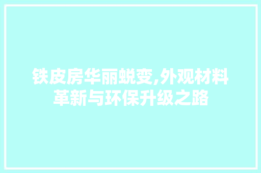 铁皮房华丽蜕变,外观材料革新与环保升级之路