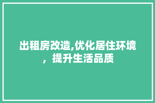 出租房改造,优化居住环境，提升生活品质