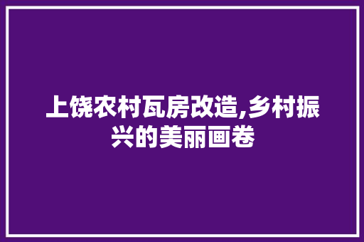 上饶农村瓦房改造,乡村振兴的美丽画卷 庭院装修