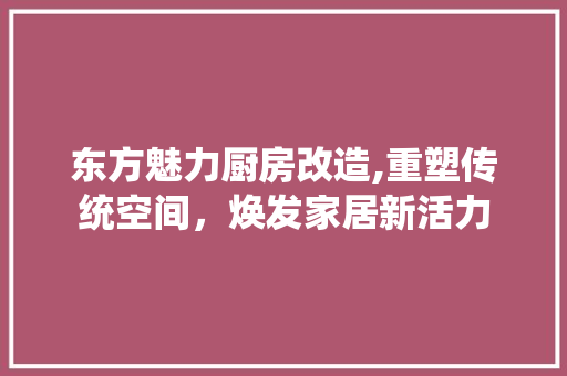 东方魅力厨房改造,重塑传统空间,焕发家居新活力 景观设计 东方魅力厨房改造,重塑传统空间,焕发家居新活力 景观设计