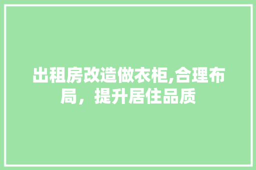 出租房改造做衣柜,合理布局，提升居住品质 隔断设计