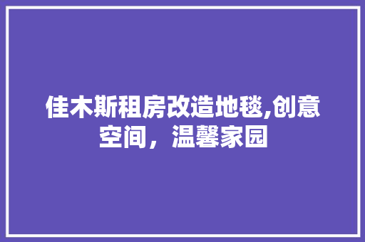 佳木斯租房改造地毯,创意空间，温馨家园