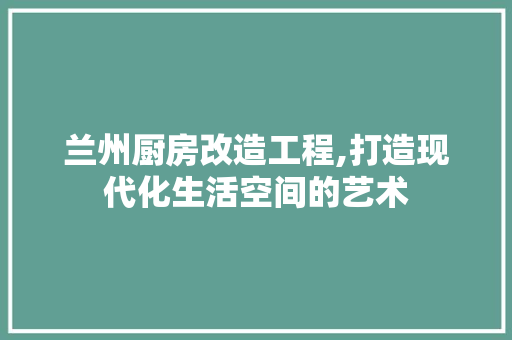 兰州厨房改造工程,打造现代化生活空间的艺术 庭院装修