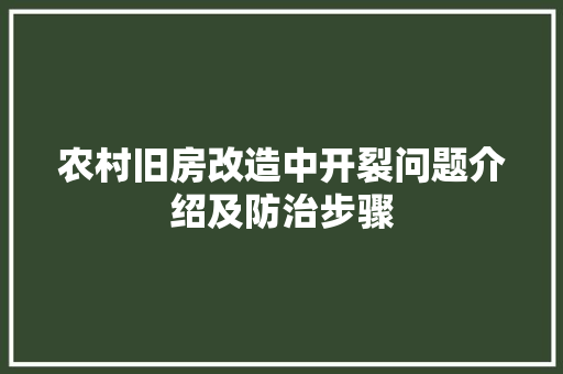 农村旧房改造中开裂问题介绍及防治步骤 隔断设计