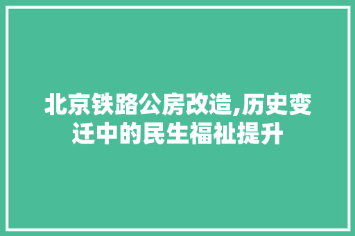北京铁路公房改造,历史变迁中的民生福祉提升 墙面装饰