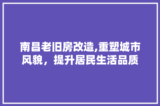 南昌老旧房改造,重塑城市风貌，提升居民生活品质 装修攻略