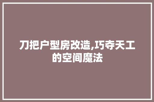 刀把户型房改造,巧夺天工的空间魔法 门窗装修