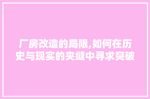 厂房改造的局限,如何在历史与现实的夹缝中寻求突破