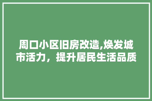 周口小区旧房改造,焕发城市活力，提升居民生活品质 门窗装修