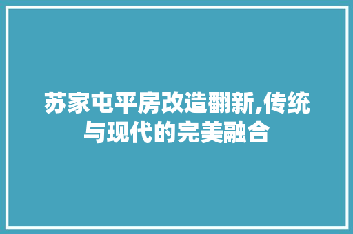 苏家屯平房改造翻新,传统与现代的完美融合 庭院装修