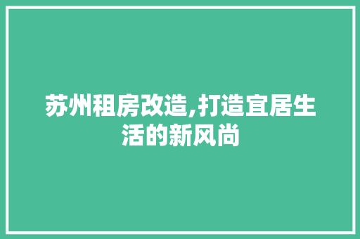 苏州租房改造,打造宜居生活的新风尚 门窗装修