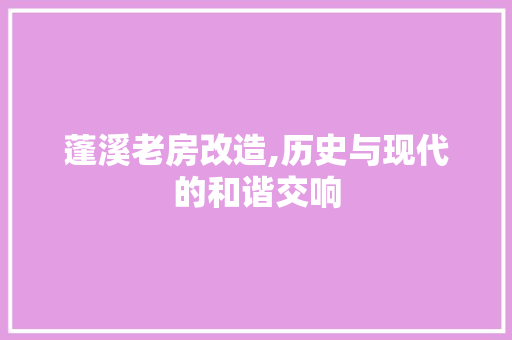 蓬溪老房改造,历史与现代的和谐交响 建筑设计 蓬溪老房改造,历史与现代的和谐交响 建筑设计