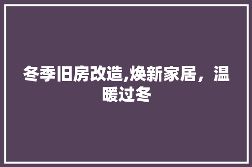 冬季旧房改造,焕新家居，温暖过冬