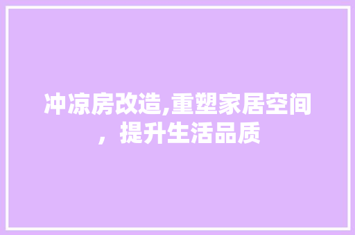 冲凉房改造,重塑家居空间，提升生活品质