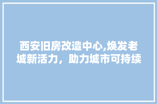西安旧房改造中心,焕发老城新活力，助力城市可持续发展