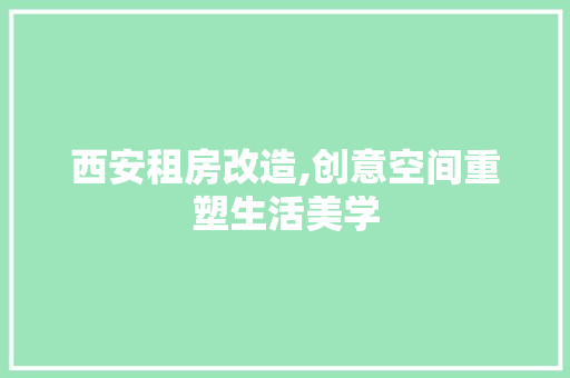 西安租房改造,创意空间重塑生活美学 景观设计