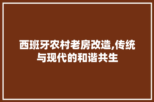 西班牙农村老房改造,传统与现代的和谐共生 建筑设计