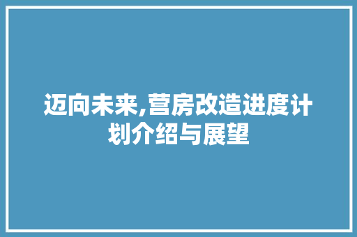 迈向未来,营房改造进度计划介绍与展望 墙面装饰