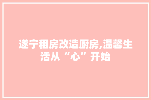 遂宁租房改造厨房,温馨生活从“心”开始