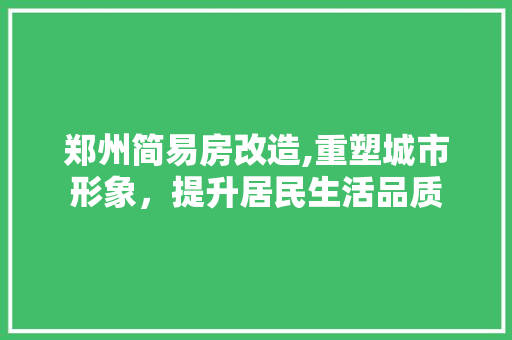 郑州简易房改造,重塑城市形象，提升居民生活品质