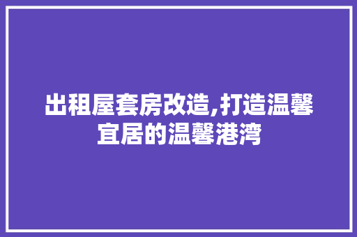 出租屋套房改造,打造温馨宜居的温馨港湾