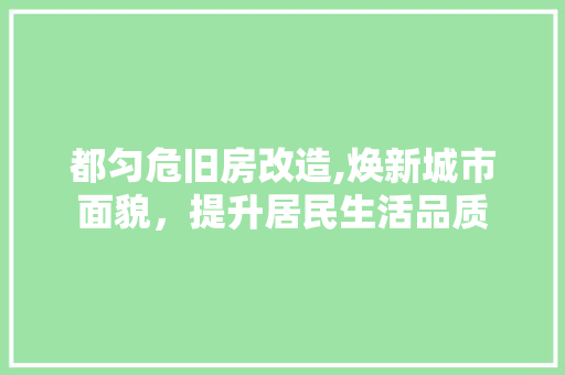 都匀危旧房改造,焕新城市面貌，提升居民生活品质 景观设计