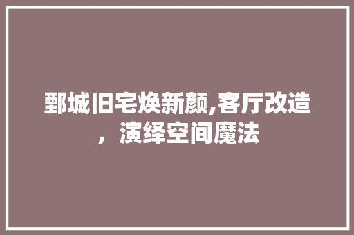 鄄城旧宅焕新颜,客厅改造，演绎空间魔法 建筑设计