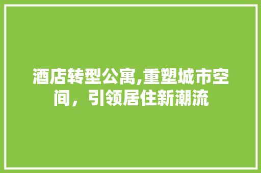 酒店转型公寓,重塑城市空间，引领居住新潮流
