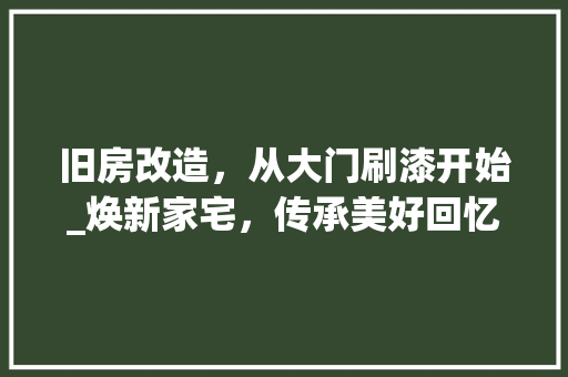 旧房改造，从大门刷漆开始_焕新家宅，传承美好回忆