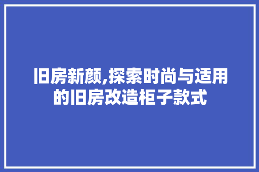 旧房新颜,探索时尚与适用的旧房改造柜子款式 景观设计